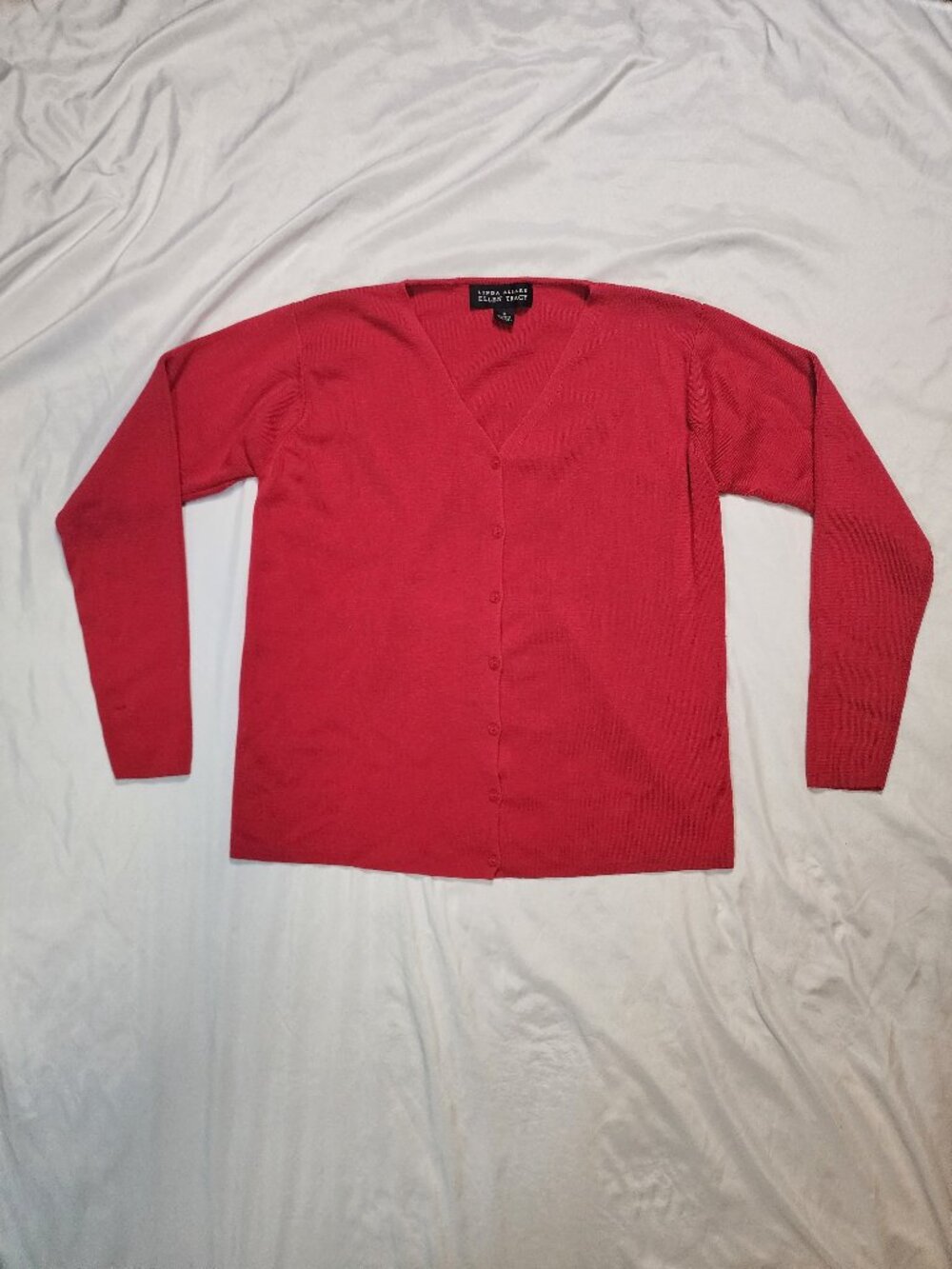 Linda Allard Ellen Tracy Wool Silk Cardigan M